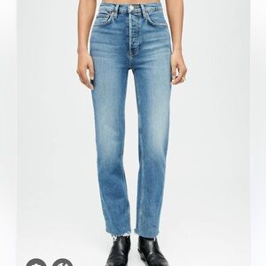 REDONE 70s MID RISE STOVE PIPE IN LIGHT BLUE